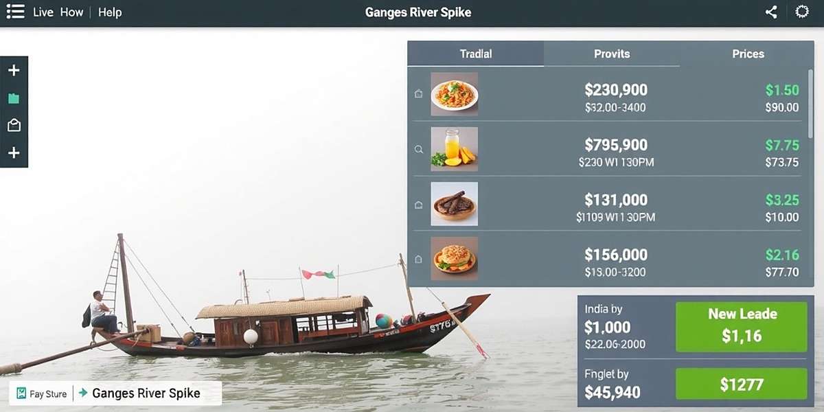 Ganges River Spike - Trading System Trading interface in Ganges River Spike showing various Indian goods and prices